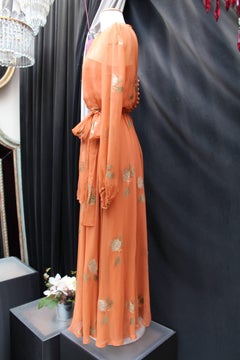 Fall 1974-1975 Jean Patou Haute Couture Défilé long orange evening gown
