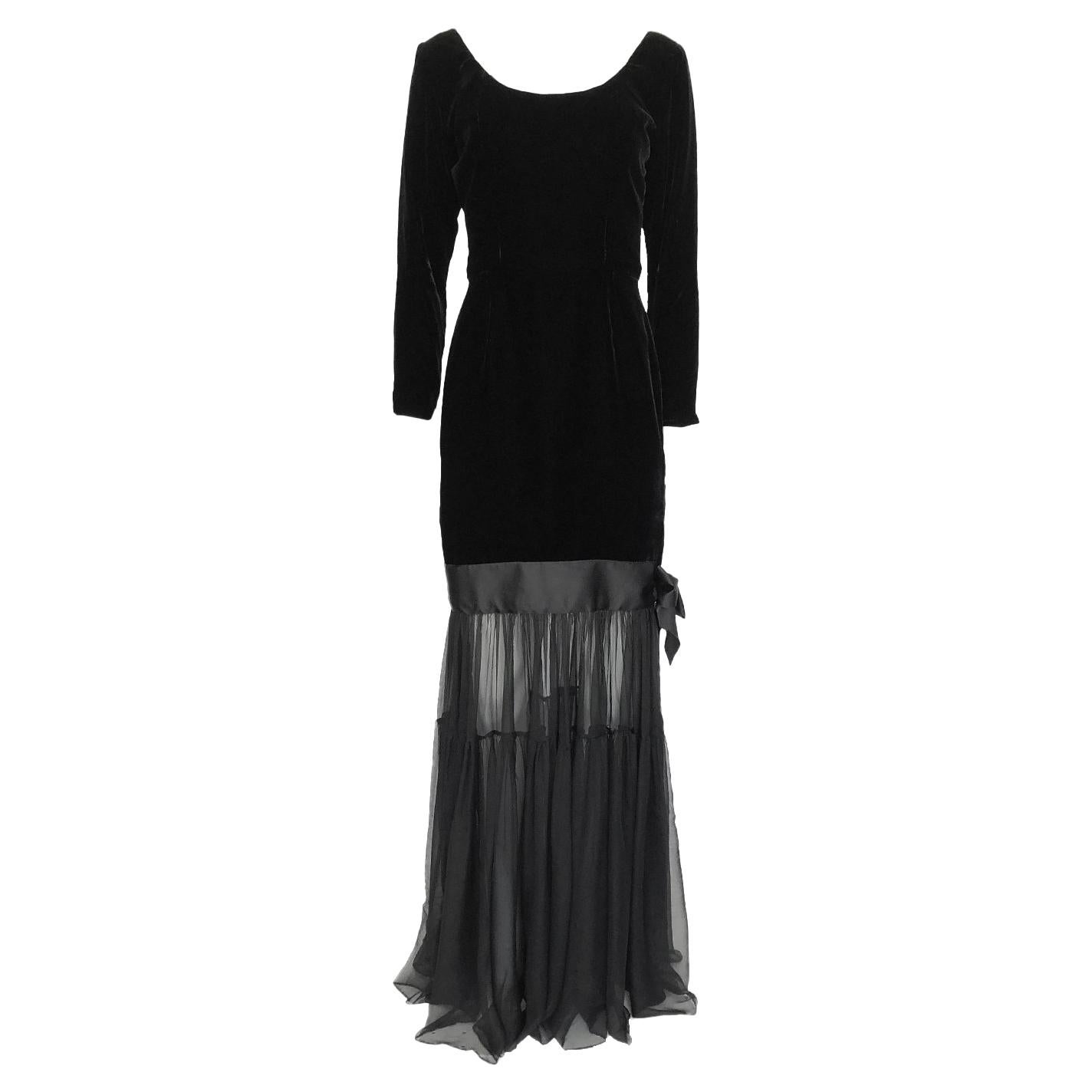 black velvet fitted dress