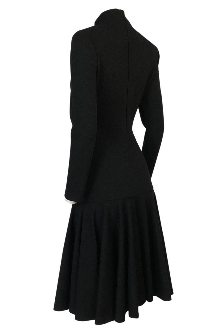 Fall 1988 Patrick Kelly Black Knit Fitted & Flared Skirt Dress 1
