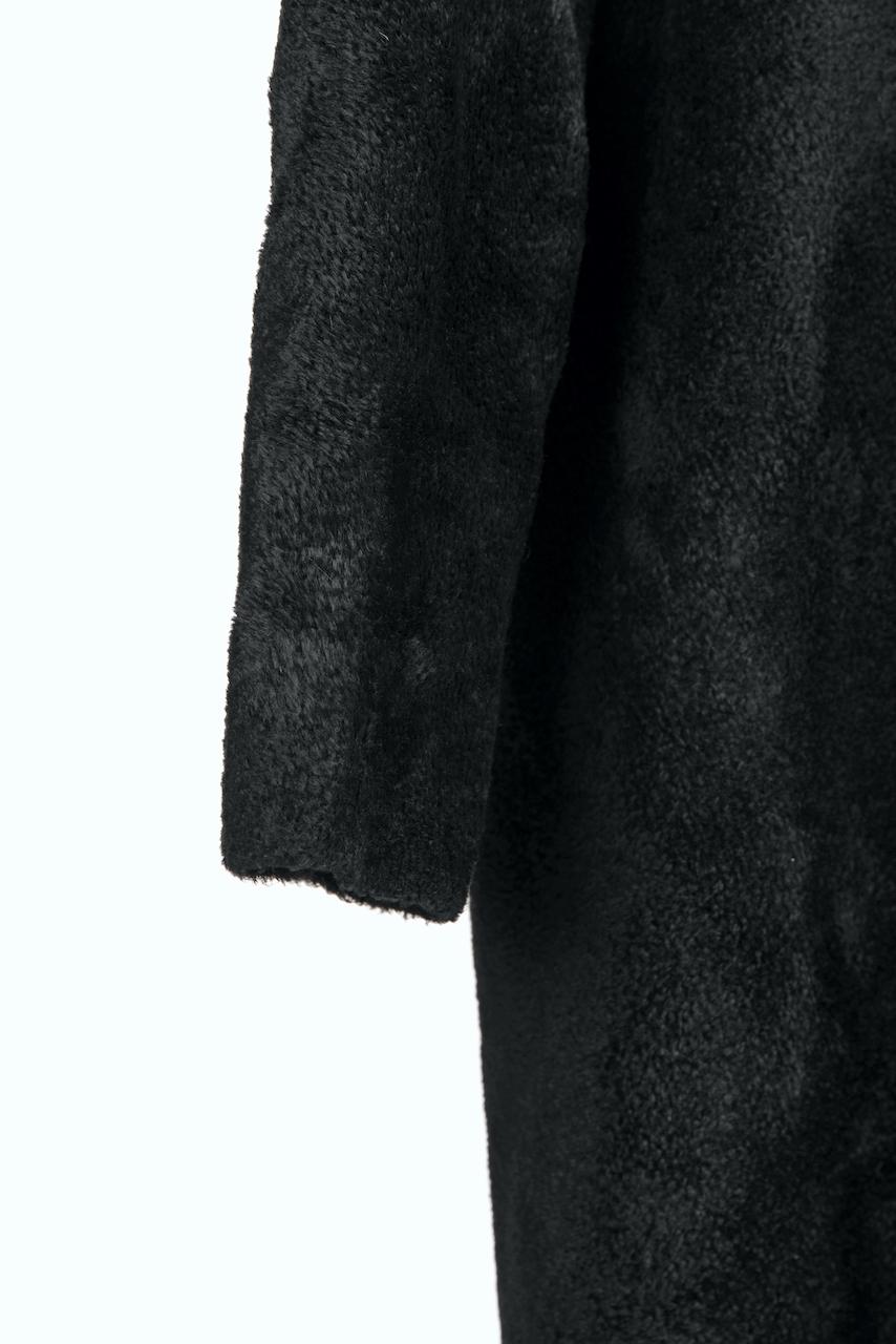 Fall 1989 AZZEDINE ALAÏA Runway Black Velvet Knit Shawl Collar Open Front Jacket For Sale 4