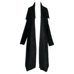 AZZEDINE ALAÏA - Veste de défilé en maille de velours noir avec col châle ouvert sur le devant, automne 1989
