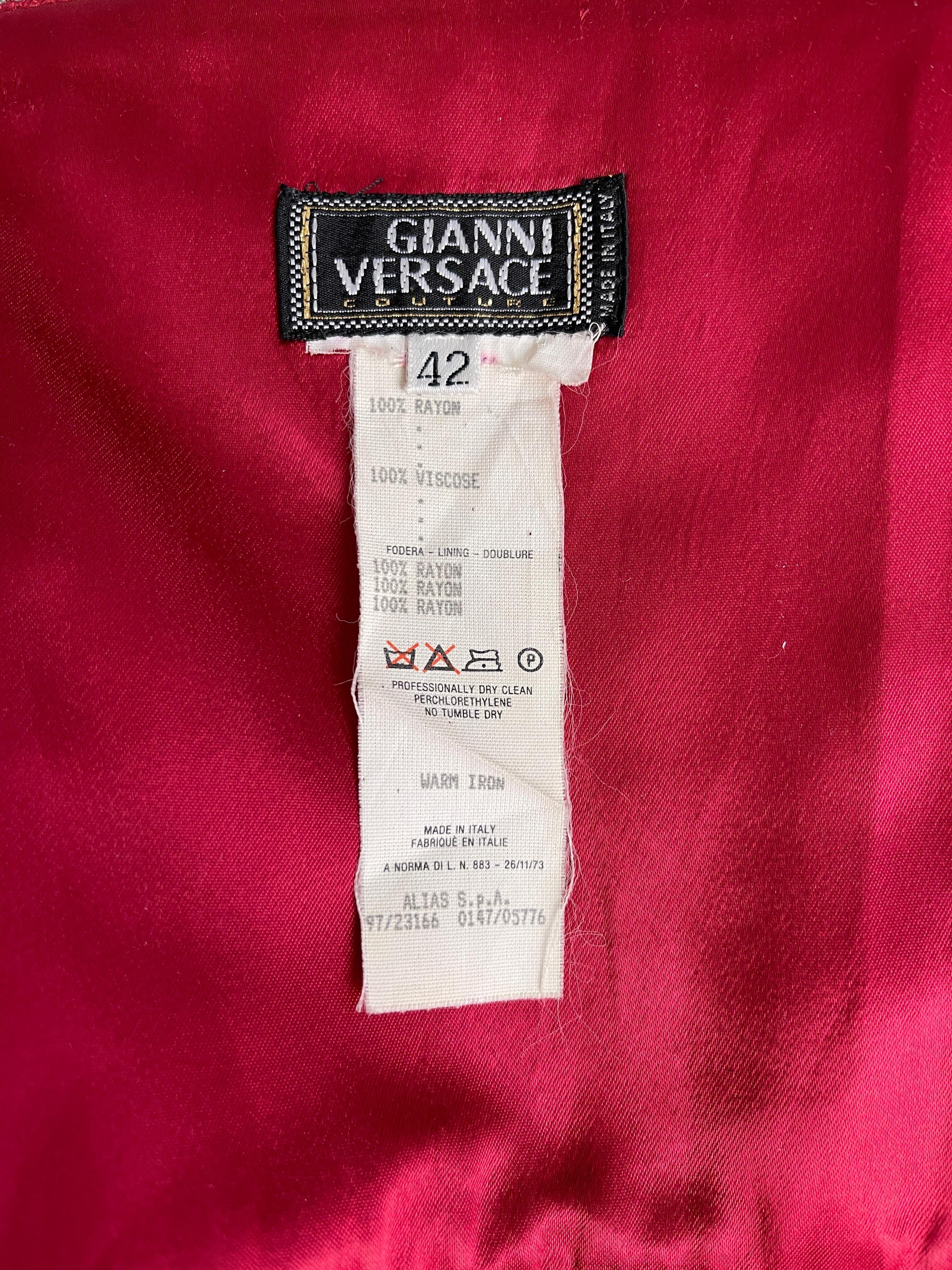 F/W 1997 Gianni Versace Red Corset Party Dress In Good Condition For Sale In Paris, FR