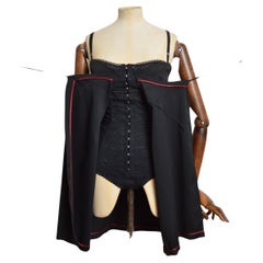 Fall 1997 Runway Dolce & Gabbana Sexy Black Strappy Lingerie Style Mini Dress