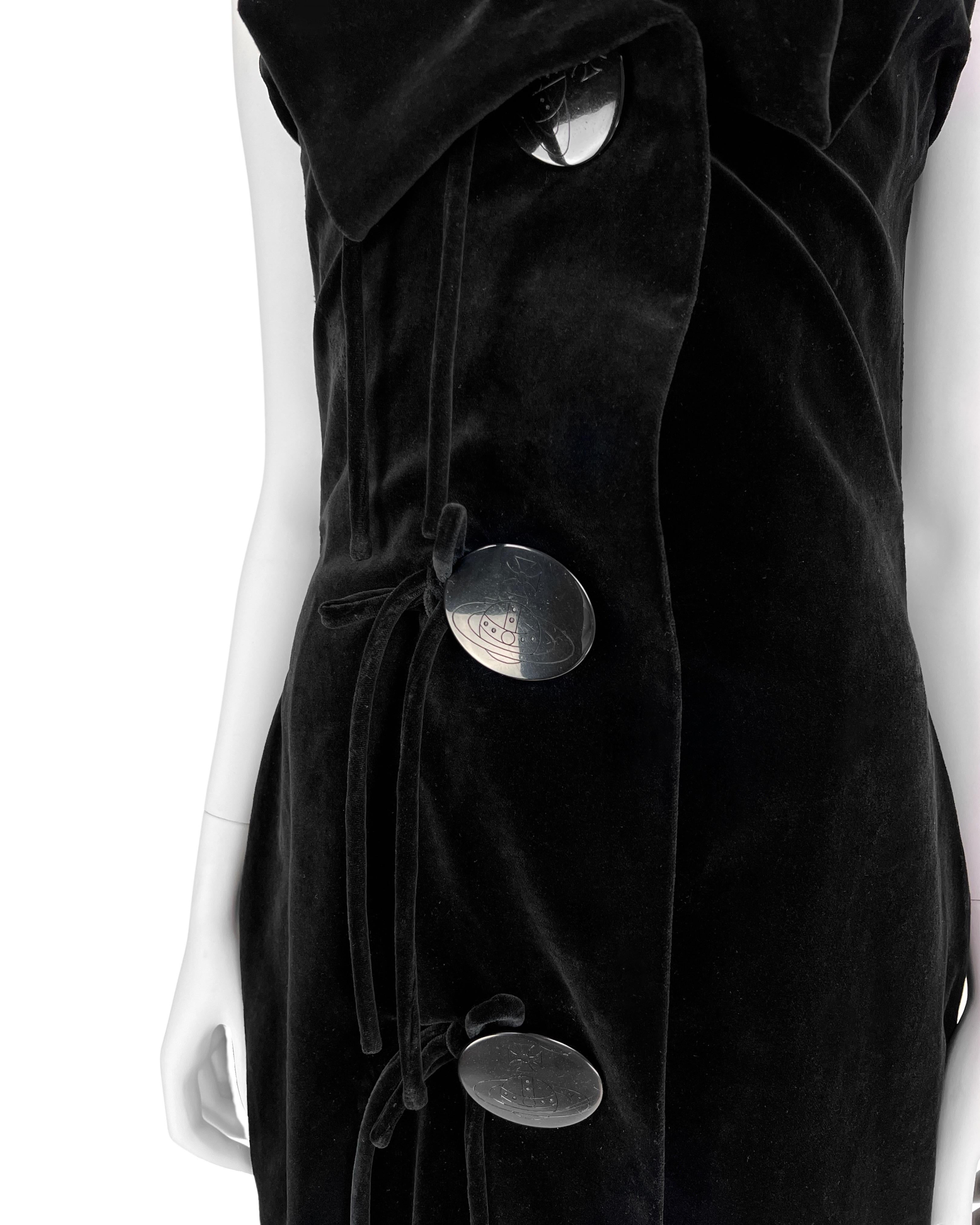 Fall 1998 Vivienne Westwood Corseted Velvet Dress For Sale 7