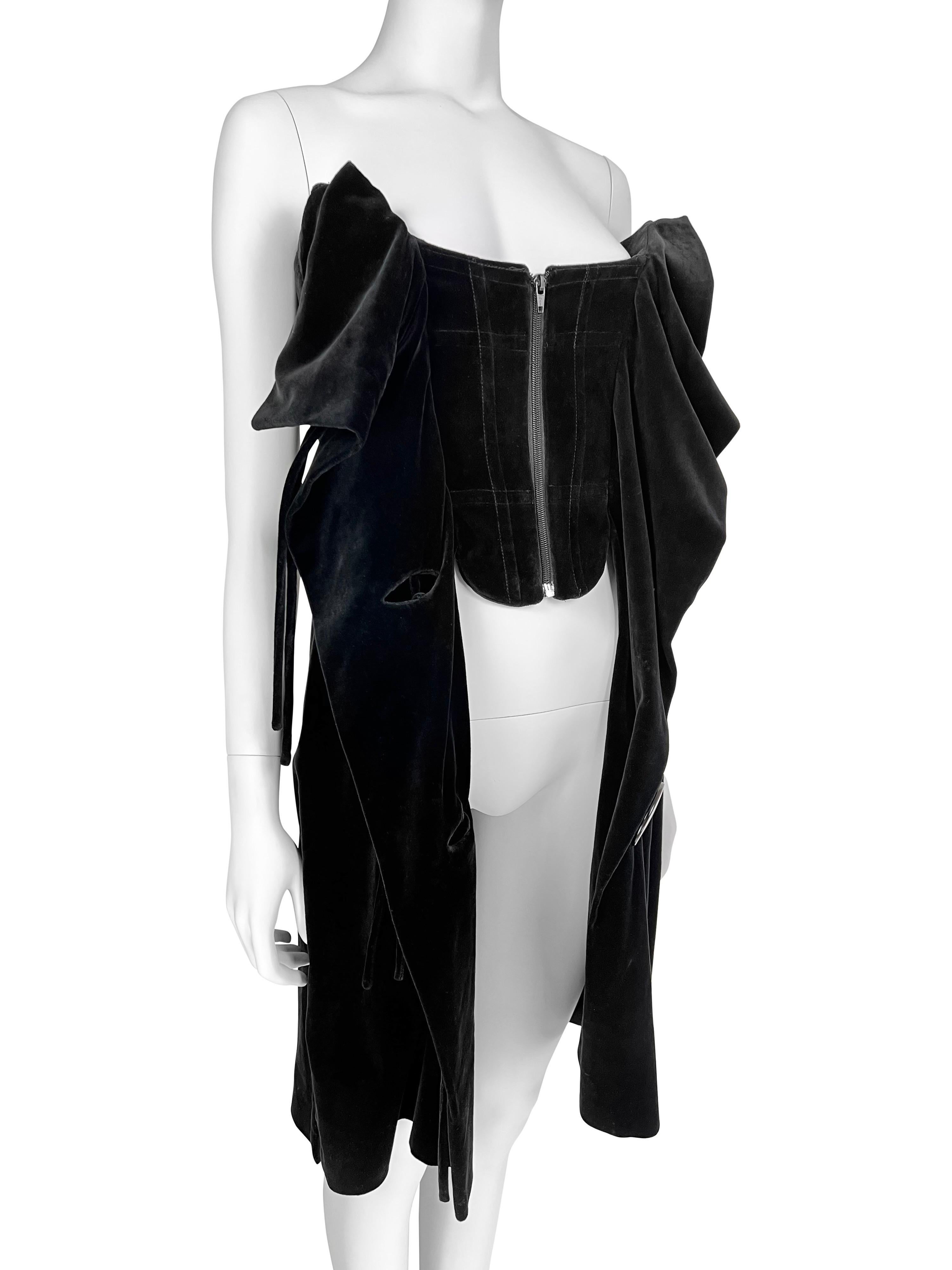 Fall 1998 Vivienne Westwood Corseted Velvet Dress For Sale 4