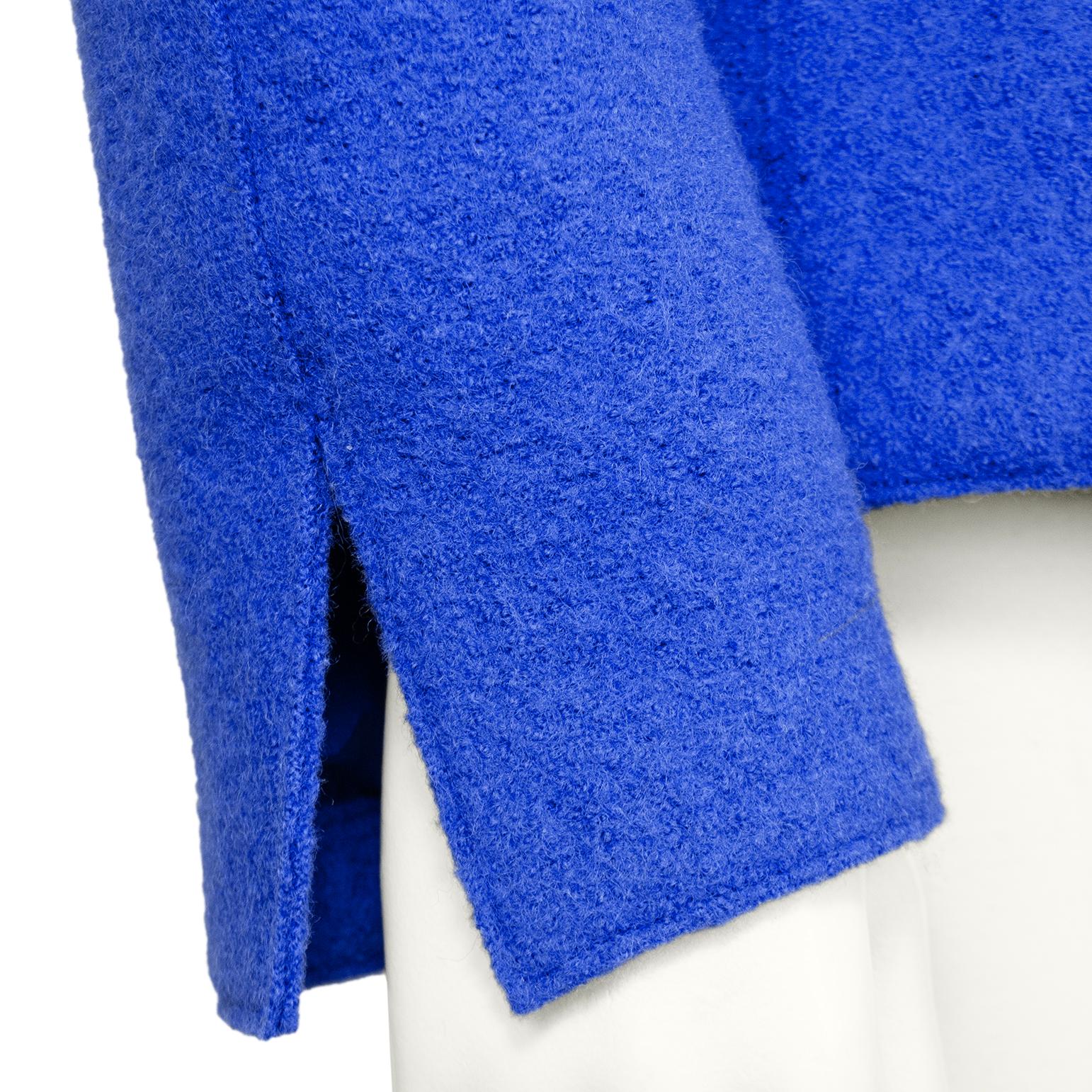 Fall 1999 Chanel Periwinkle Felted Wool Fitted Jacket For Sale 1