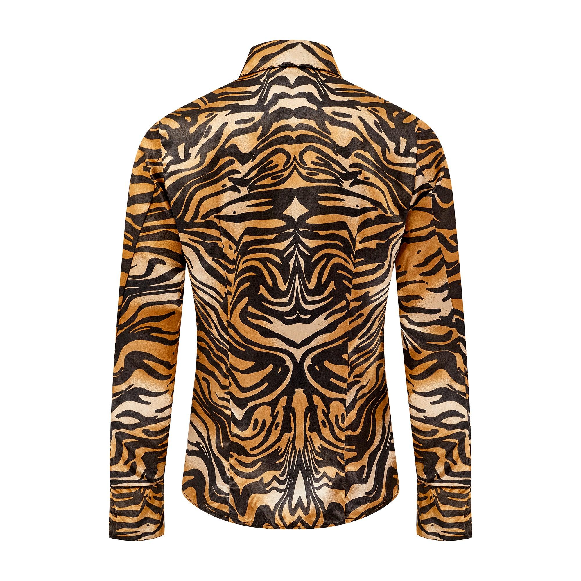 Black Fall 2000 Roberto Cavalli Tiger Print Shirt