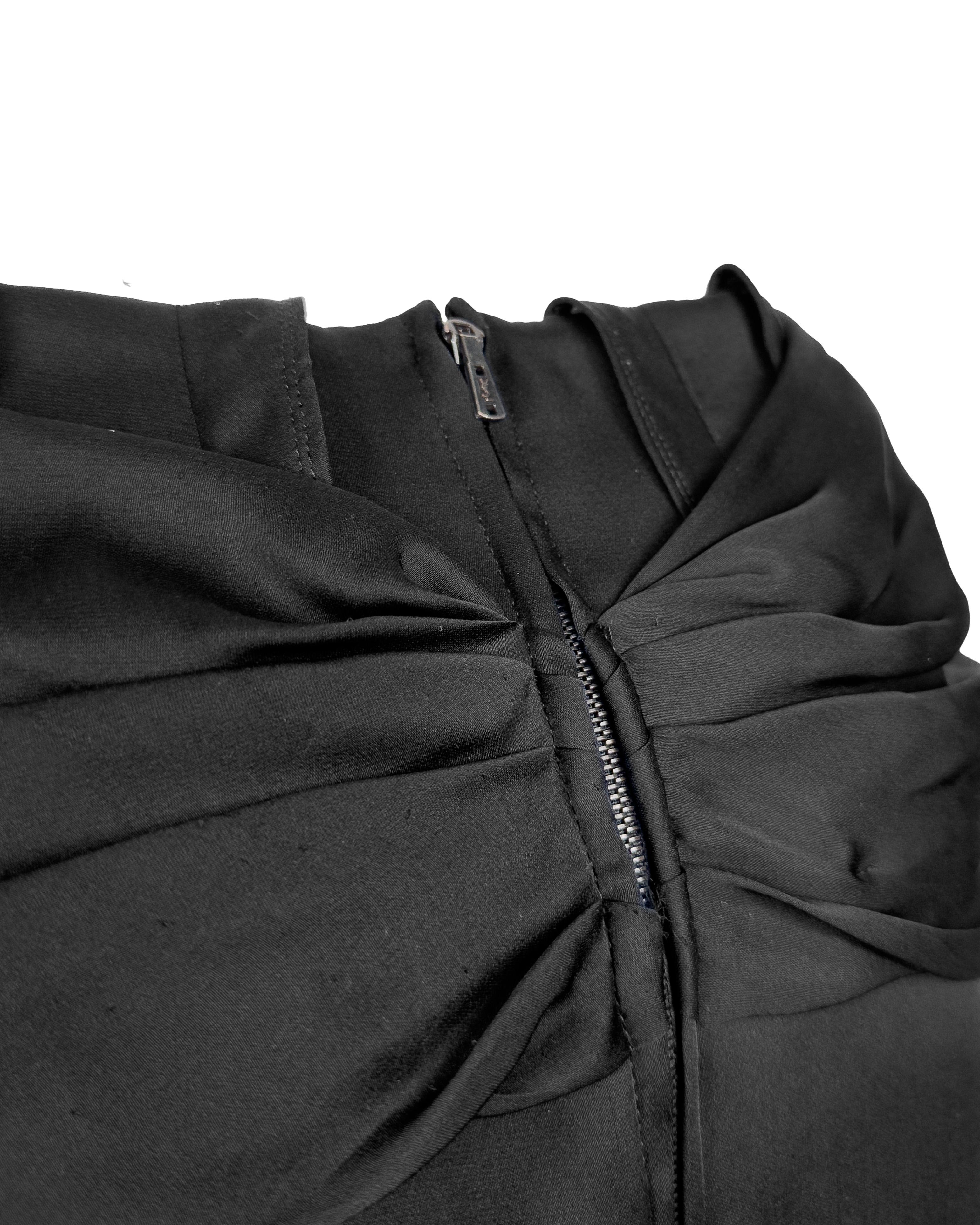 Fall 2002 Yves Saint Laurent/YSL by Tom Ford Black Ruffled Silk Skirt For Sale 1