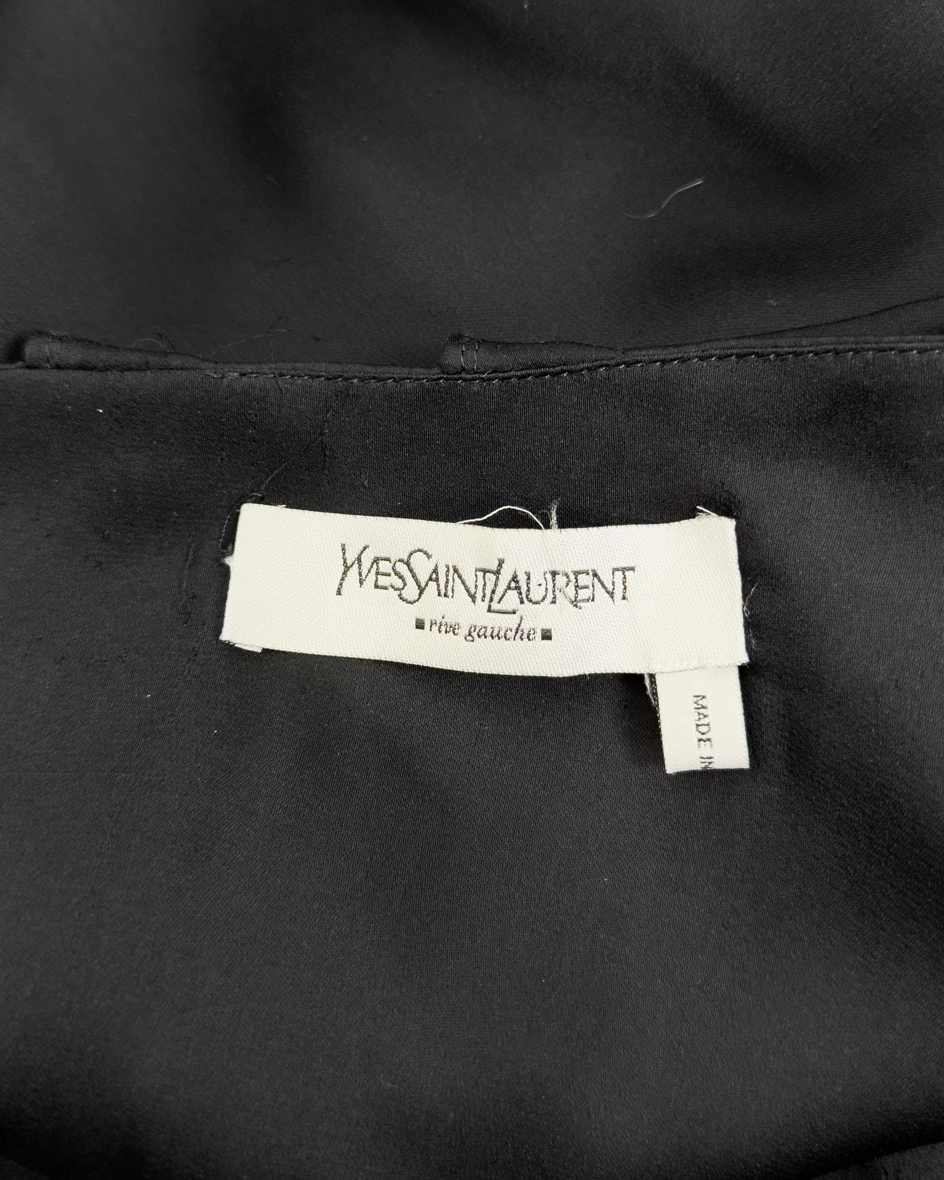Fall 2002 Yves Saint Laurent/YSL by Tom Ford Black Ruffled Silk Skirt For Sale 2