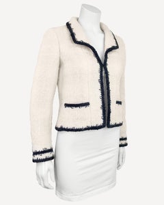 Fall 2006 Chanel Cream and Black Bouclé Jacket