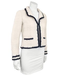 Fall 2006 Chanel Cream and Black Bouclé Jacket