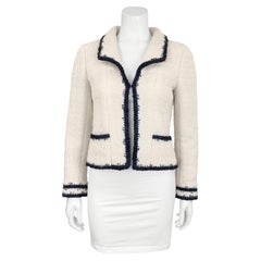 Fall 2006 Chanel Cream and Black Bouclé Jacket