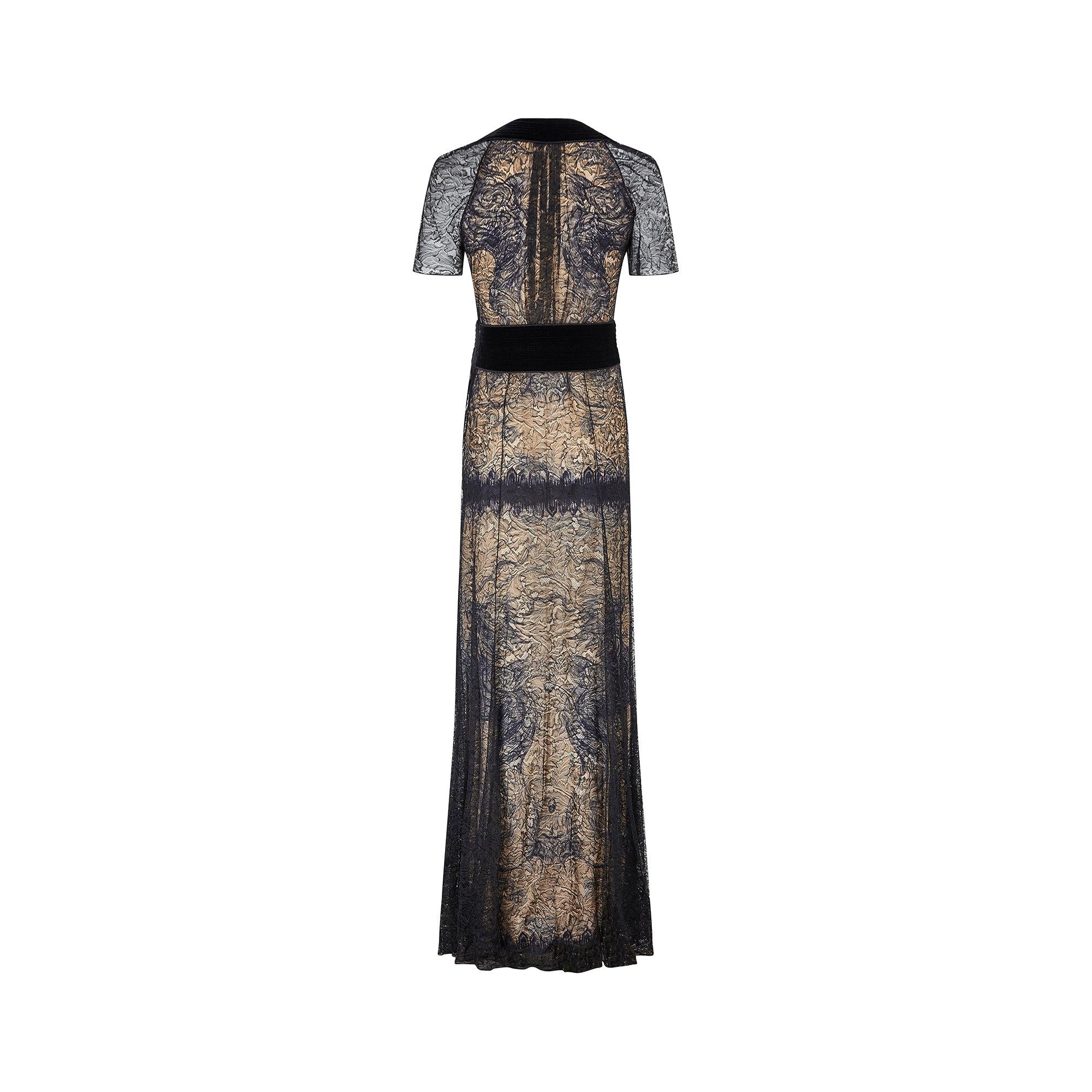 Fall 2008 Runway Jean Paul Gaultier Lace and Velvet Dress In Excellent Condition For Sale In London, GB