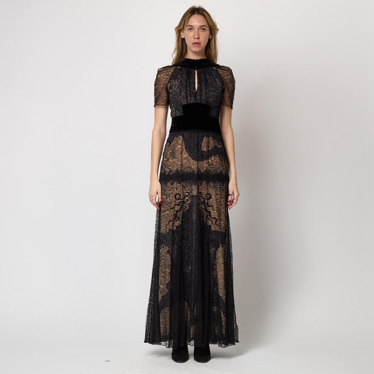 Fall 2008 Runway Jean Paul Gaultier Lace and Velvet Dress Fall 2008 Runway Jean Paul Gaultier Lace and Velvet Dress