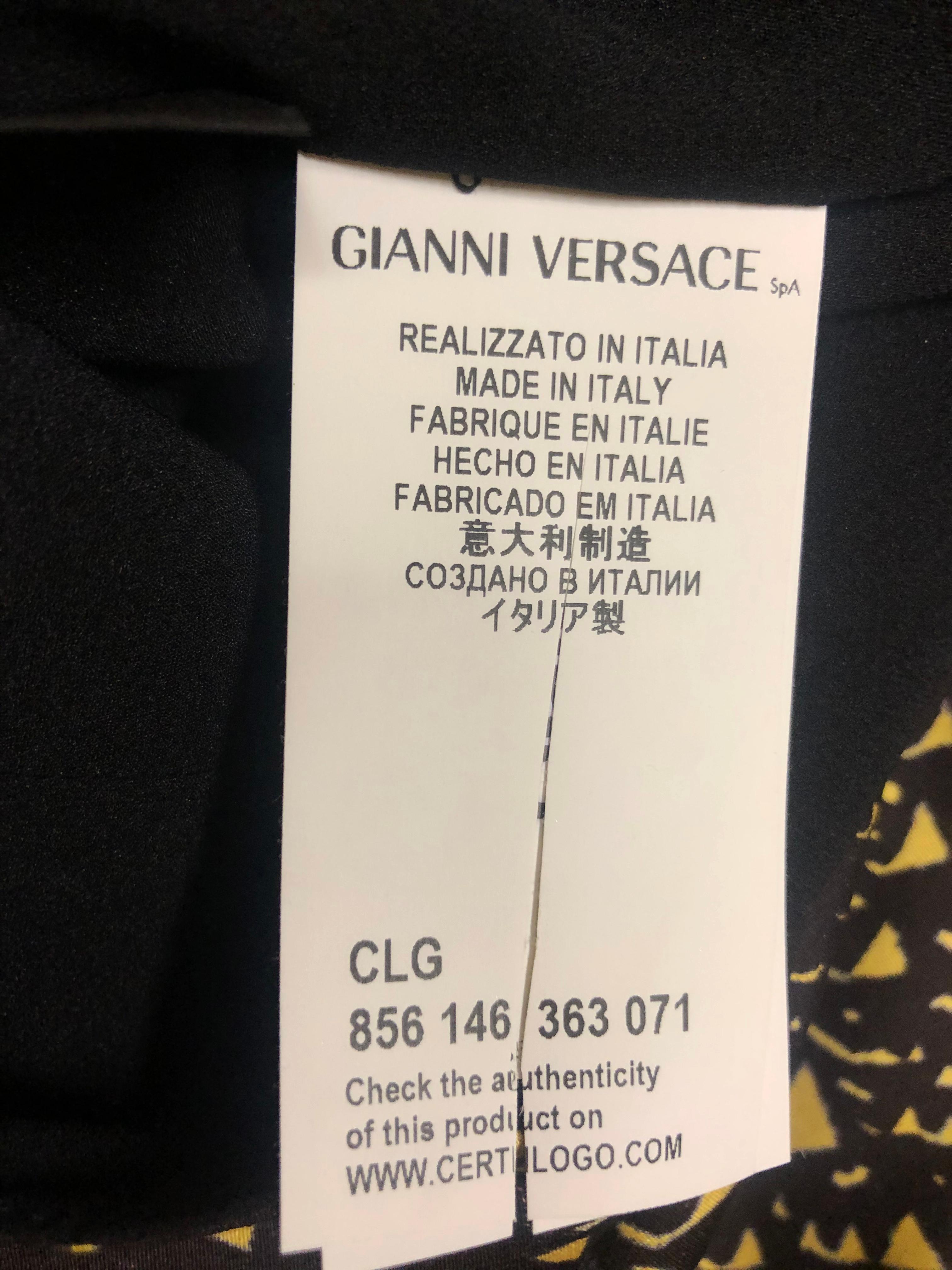 Fall 2013 NEW VERSACE STRETCH SILK GEORGETTE COCKTAIL DRESS 38 - 4 For Sale 6