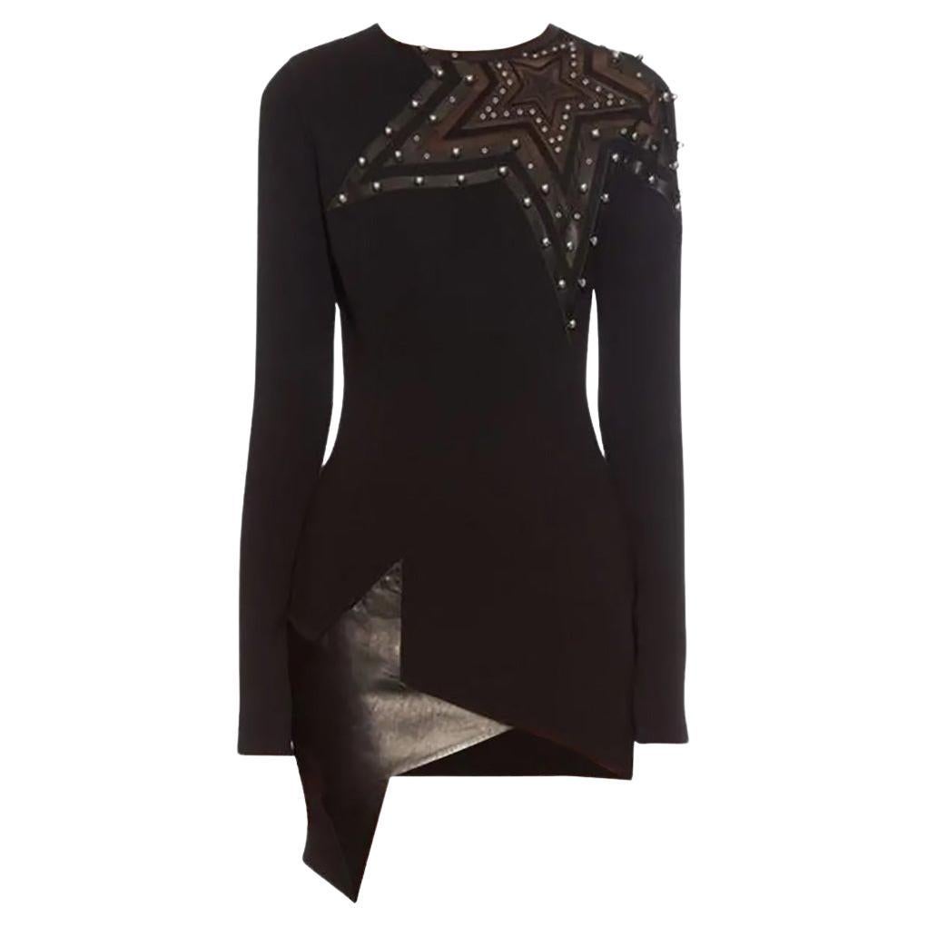 Fall 2015 ANTHONY VACCARELLO BLACK WESTERN STARS MINI DRESS Sz IT 38