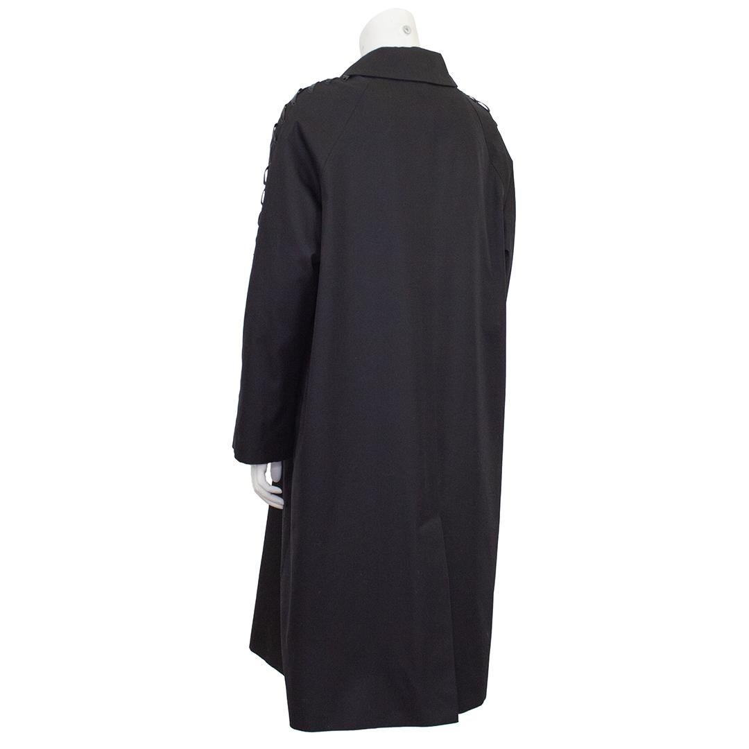 Fall 2016 Noir by Kei Ninomiya Black WhipStitch Detail Trench In Good Condition For Sale In Toronto, Ontario