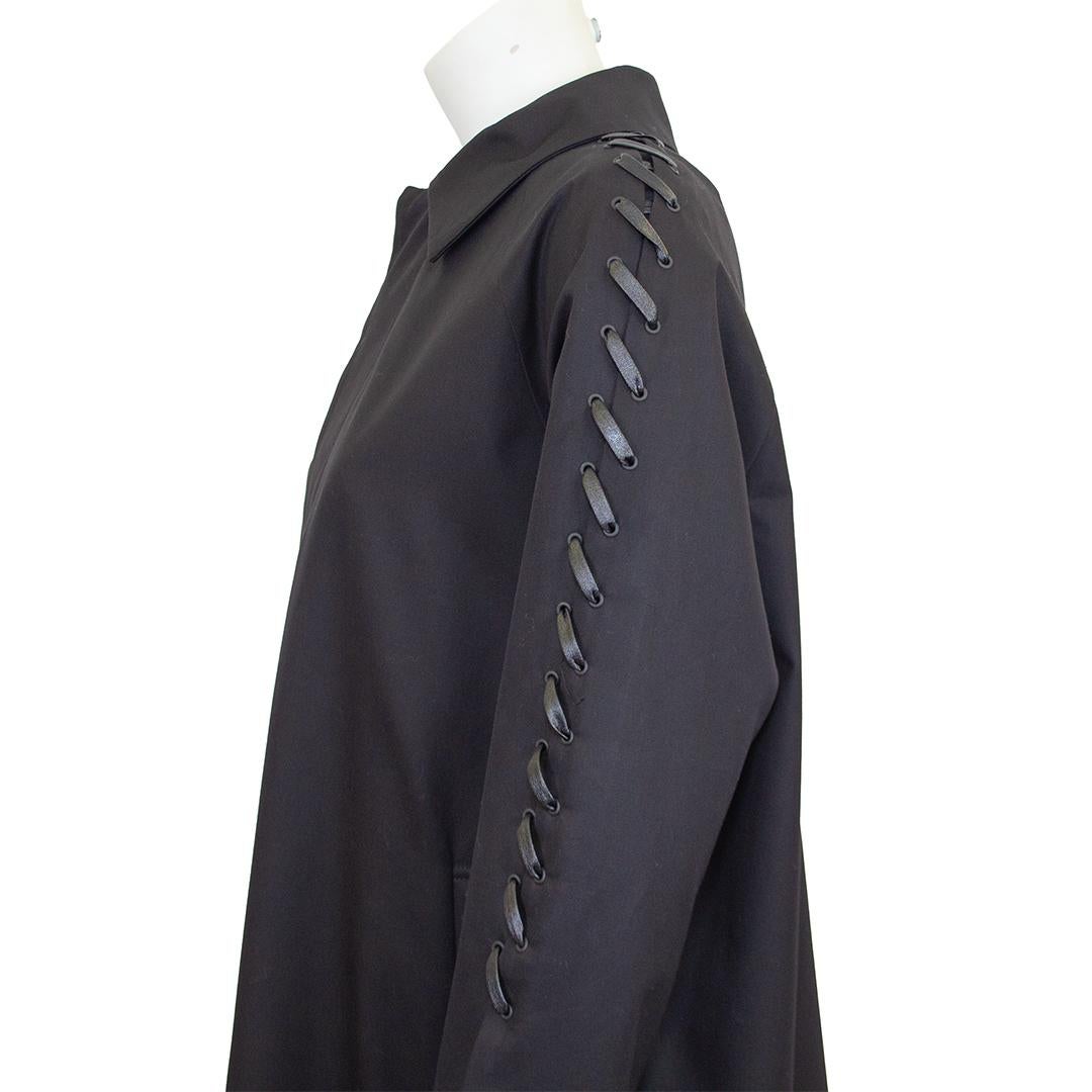Fall 2016 Noir by Kei Ninomiya Black WhipStitch Detail Trench For Sale 1