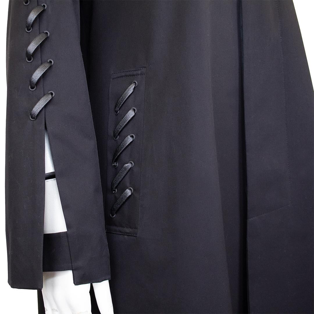 Fall 2016 Noir by Kei Ninomiya Black WhipStitch Detail Trench For Sale 2