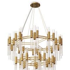 Fall Chandelier with Crystal Glass Fine Tubes