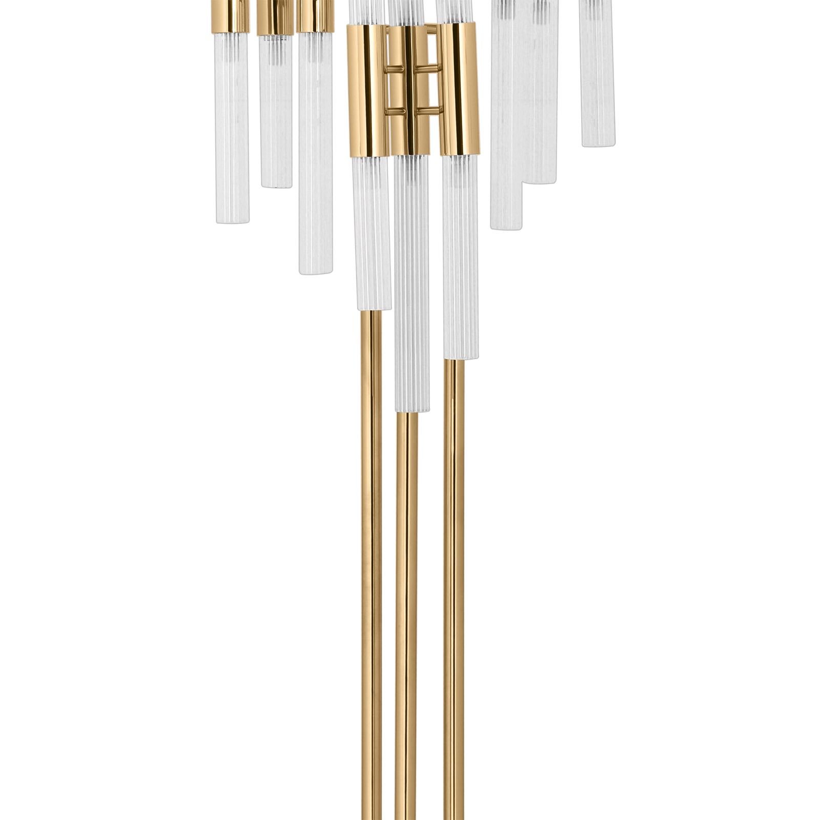 Portuguese Fall Floor Lamp with Gold-Plated Solid Brass For Sale