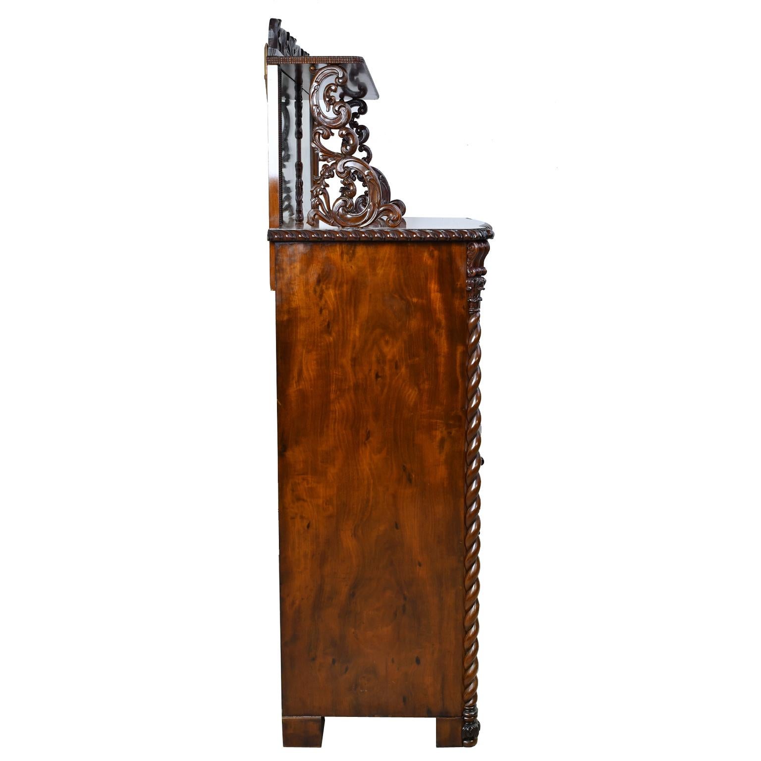 Mid-19th Century Fall-Front Desk in West Indies Mahogany, Attrib to Gustav Friederich von Hetsch For Sale