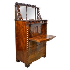 Fall-Front Desk in West Indies Mahogany, Attrib to Gustav Friederich von Hetsch