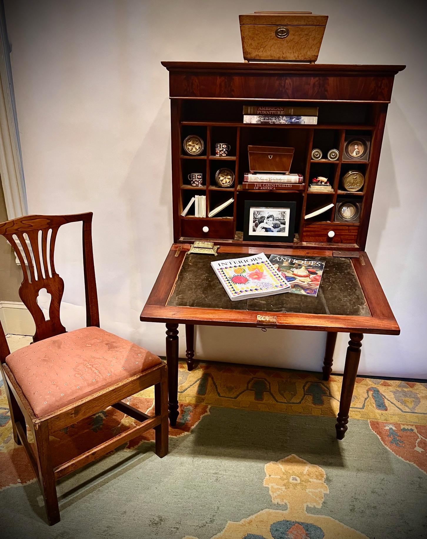 Early Victorian Fall Front Mahogany Clerk's Desk, America, Circa: 1850