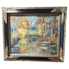 Fall landscape by Léopold Lecomte