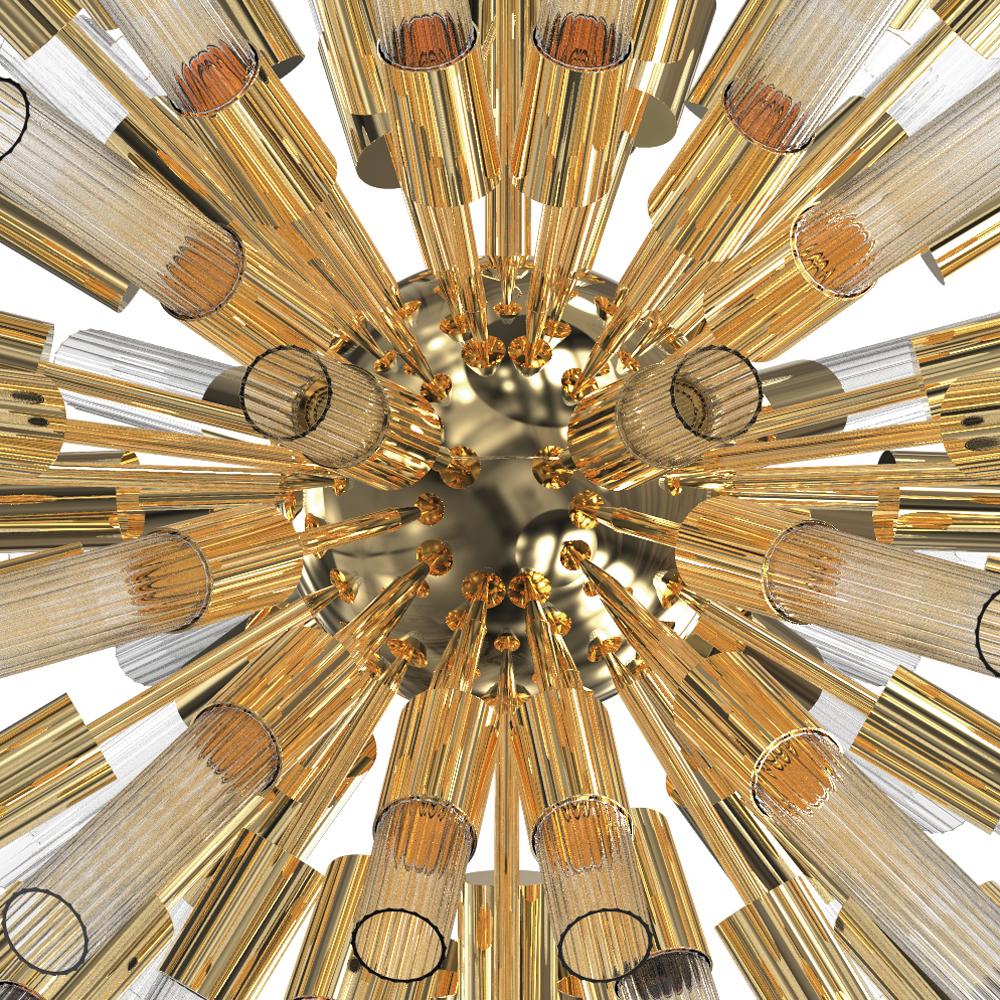 XXIe siècle et contemporain Suspension Spoutnik Fall avec tubes en verre cristal en vente