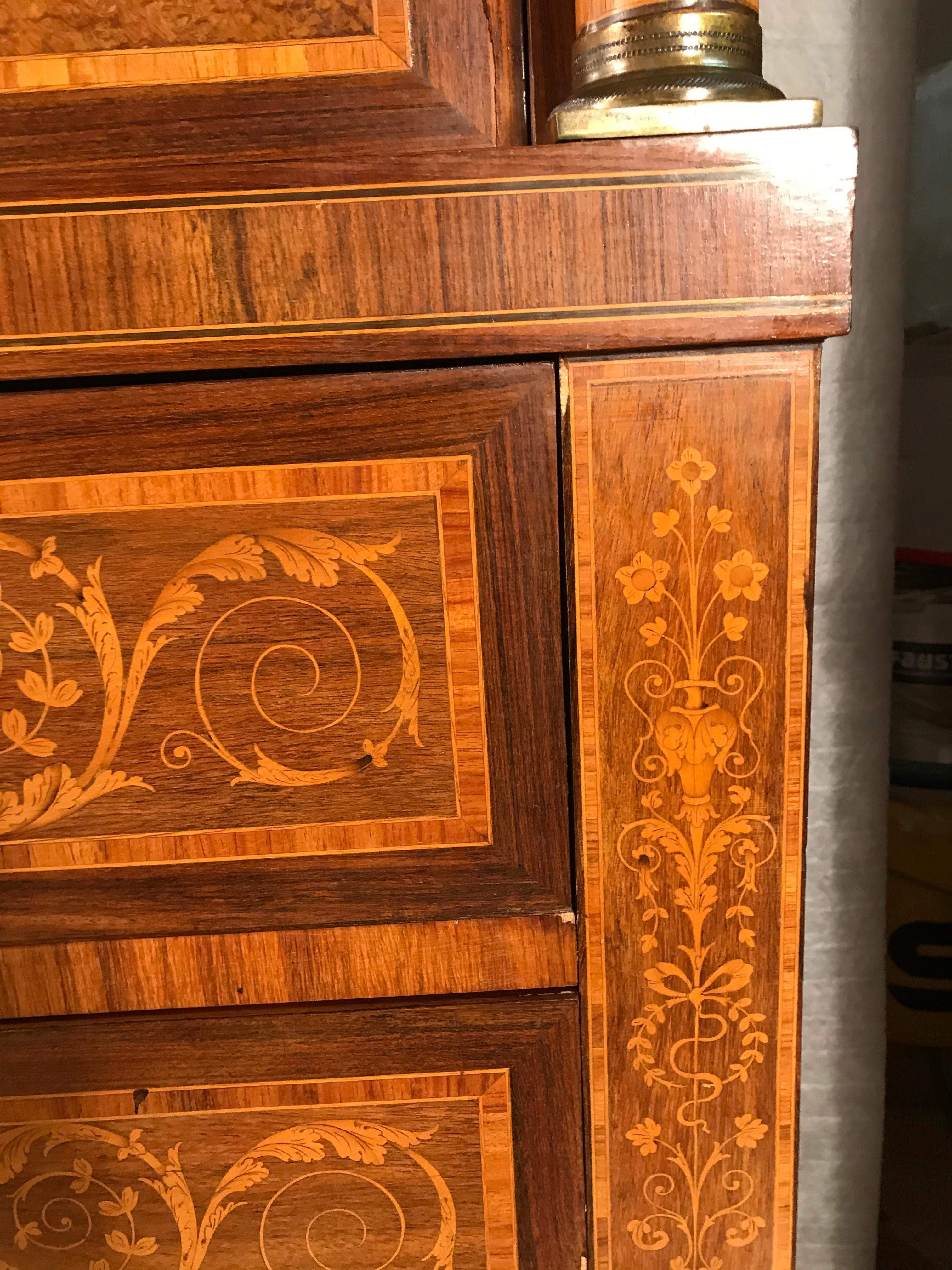 Neoclassical Revival Fall Top Desk, Italy 1870-1890, Manner of Giuseppe Maggiolini