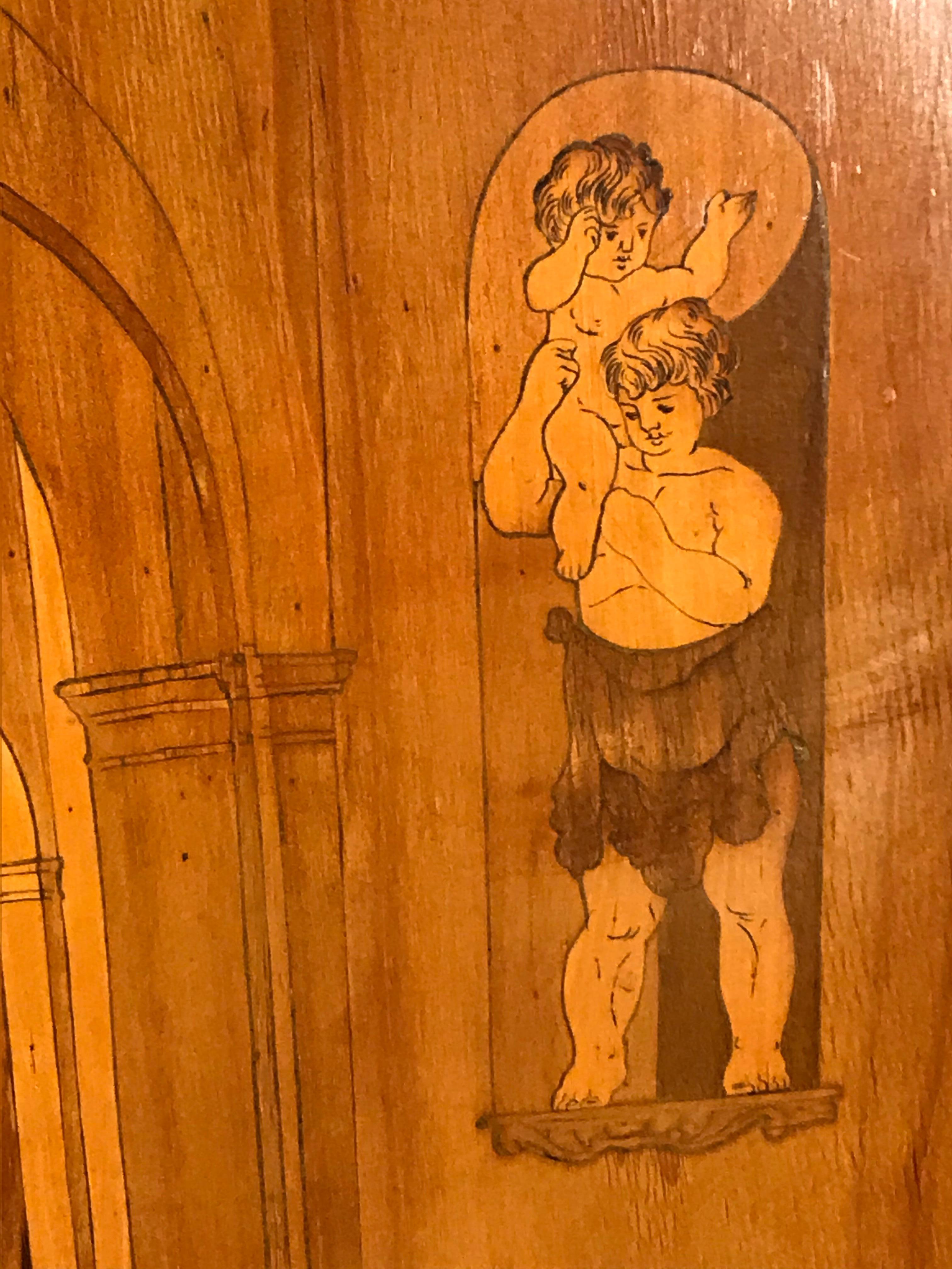 Marquetry Fall Top Desk, Italy 1870-1890, Manner of Giuseppe Maggiolini