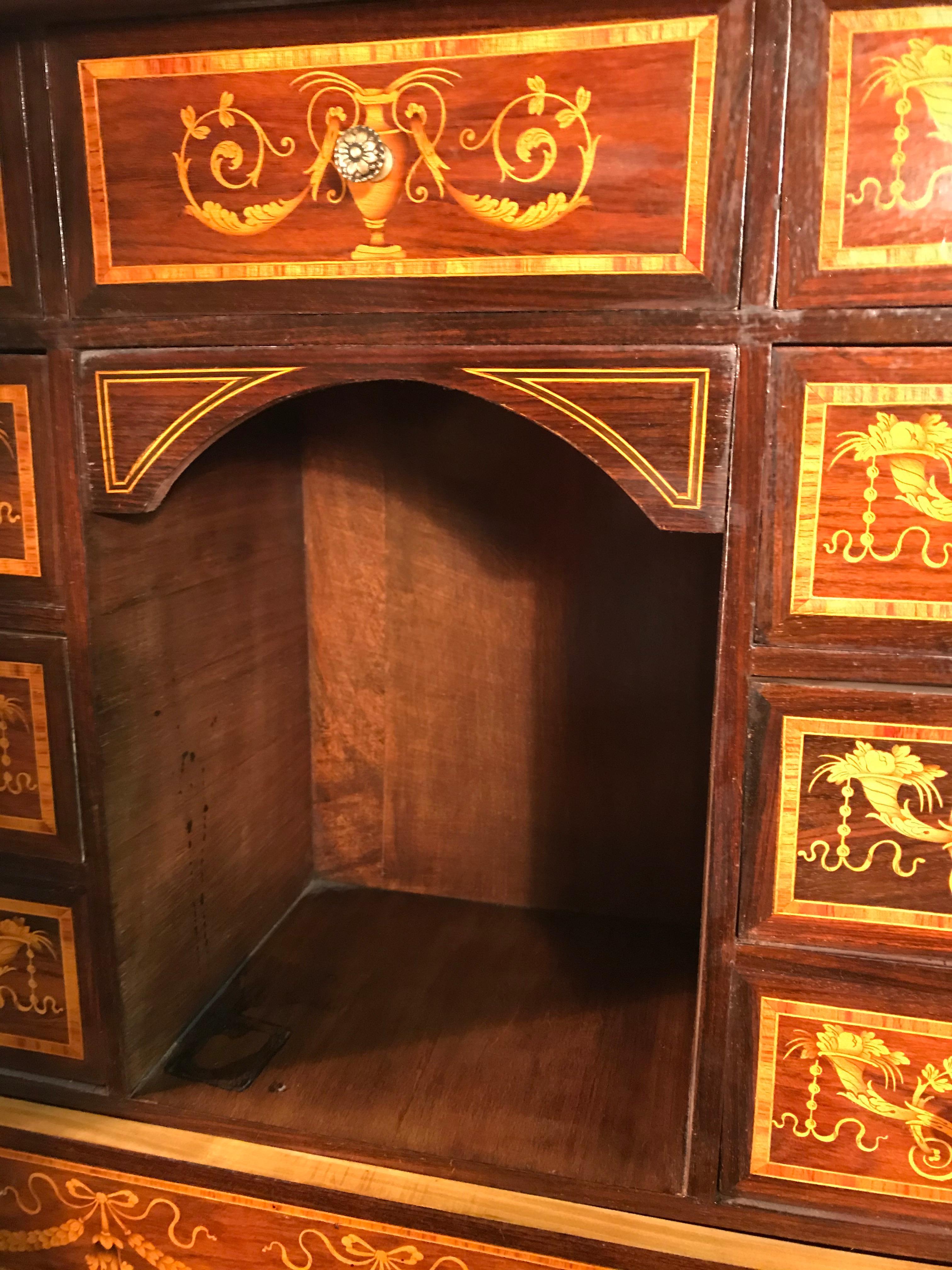 Fall Top Desk, Italy 1870-1890, Manner of Giuseppe Maggiolini In Good Condition In Belmont, MA