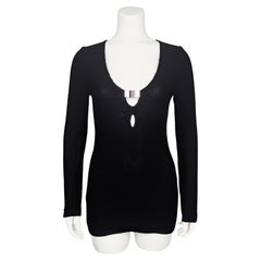 Herbst/Winter 1996 Tom Ford für Gucci Pullover aus Wolle mit schwarzem Ausschnitt