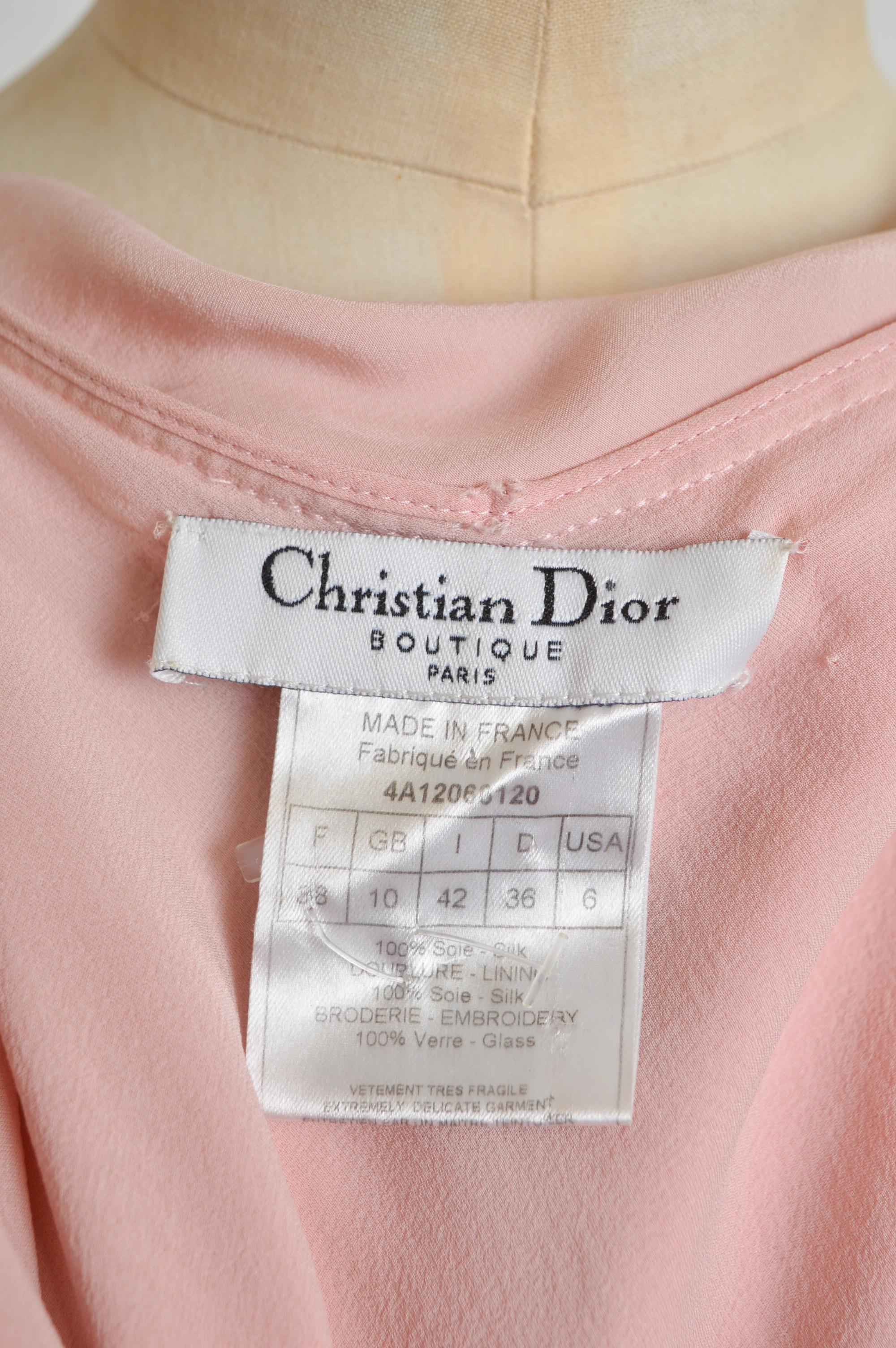 Fall / Winter 2004 Christian Dior by John Galliano Ballet Pink Silk beaded Dress 3