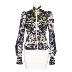 Camicetta Yves Saint Laurent/YSL by Tom Ford for Yves Saint Laurent Autunno/Inverno 2004 in seta e drago cheongsam