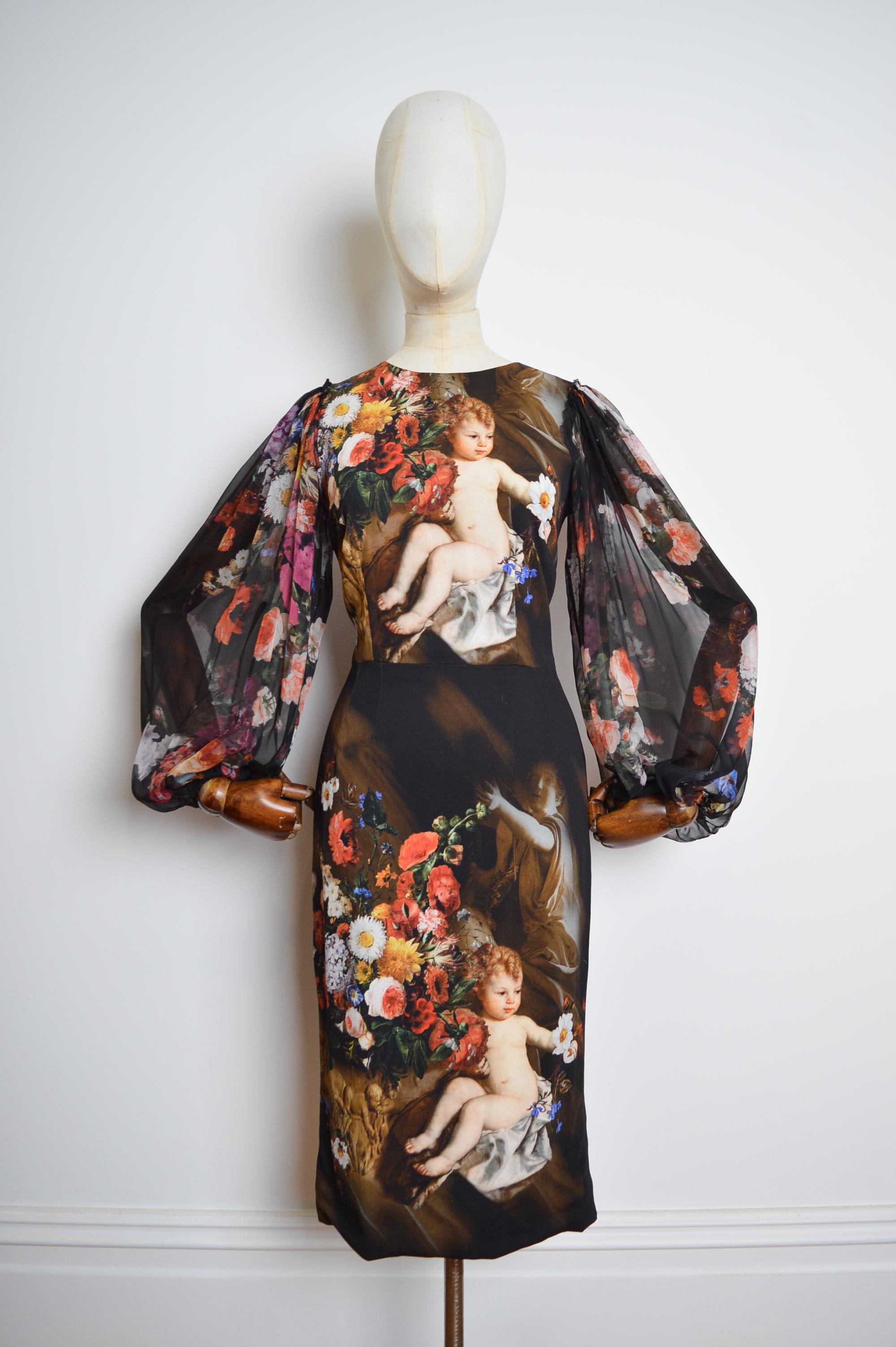 DOLCE & GABBANA Runway - Robe ange baroque à fleurs transparentes, automne/hiver 2012 en vente 8