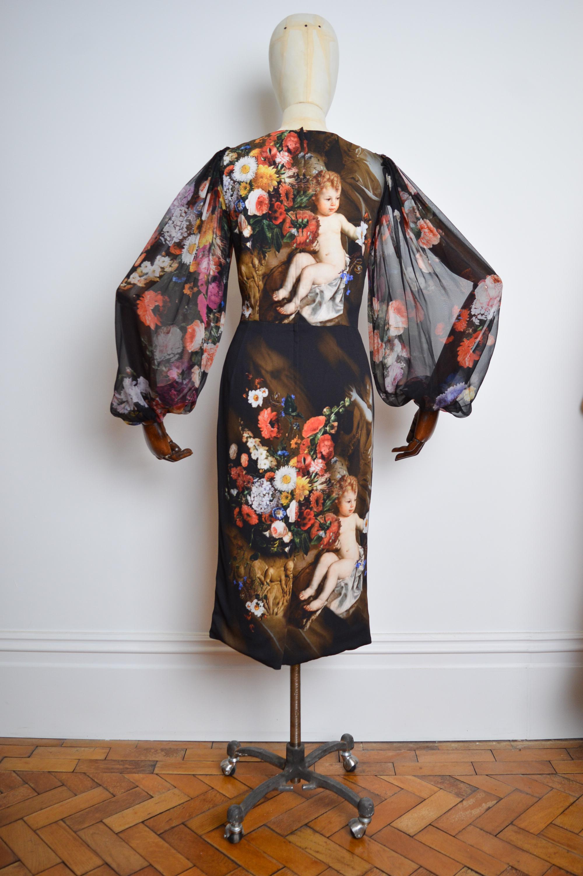 DOLCE & GABBANA Runway - Robe ange baroque à fleurs transparentes, automne/hiver 2012 en vente 12