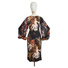 DOLCE & GABBANA Runway - Robe ange baroque à fleurs transparentes, automne/hiver 2012