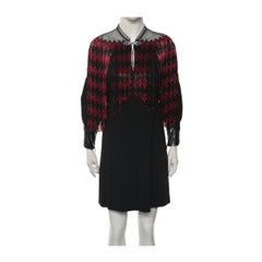 Fall Winter 2019 Gucci Red Black Diamond Beaded Fringe Dress