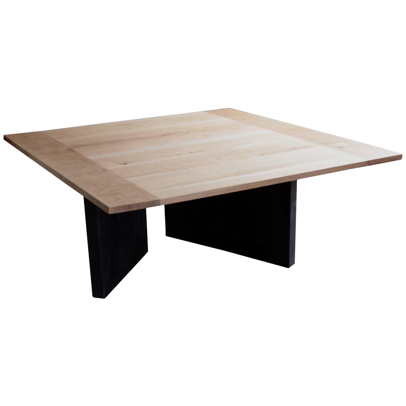 Fallada White Oak Coffee Table With Black India ink Base For Sale