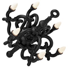 Fallen Chandelier M Lamp in Black Recyclable Polyethylene by Studio Job