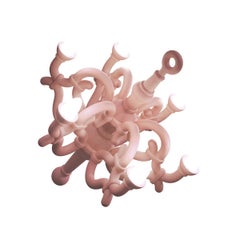 Fallen Chandelier M Lamp in Powder Pink Recyclable Polyethylene by Studio Job