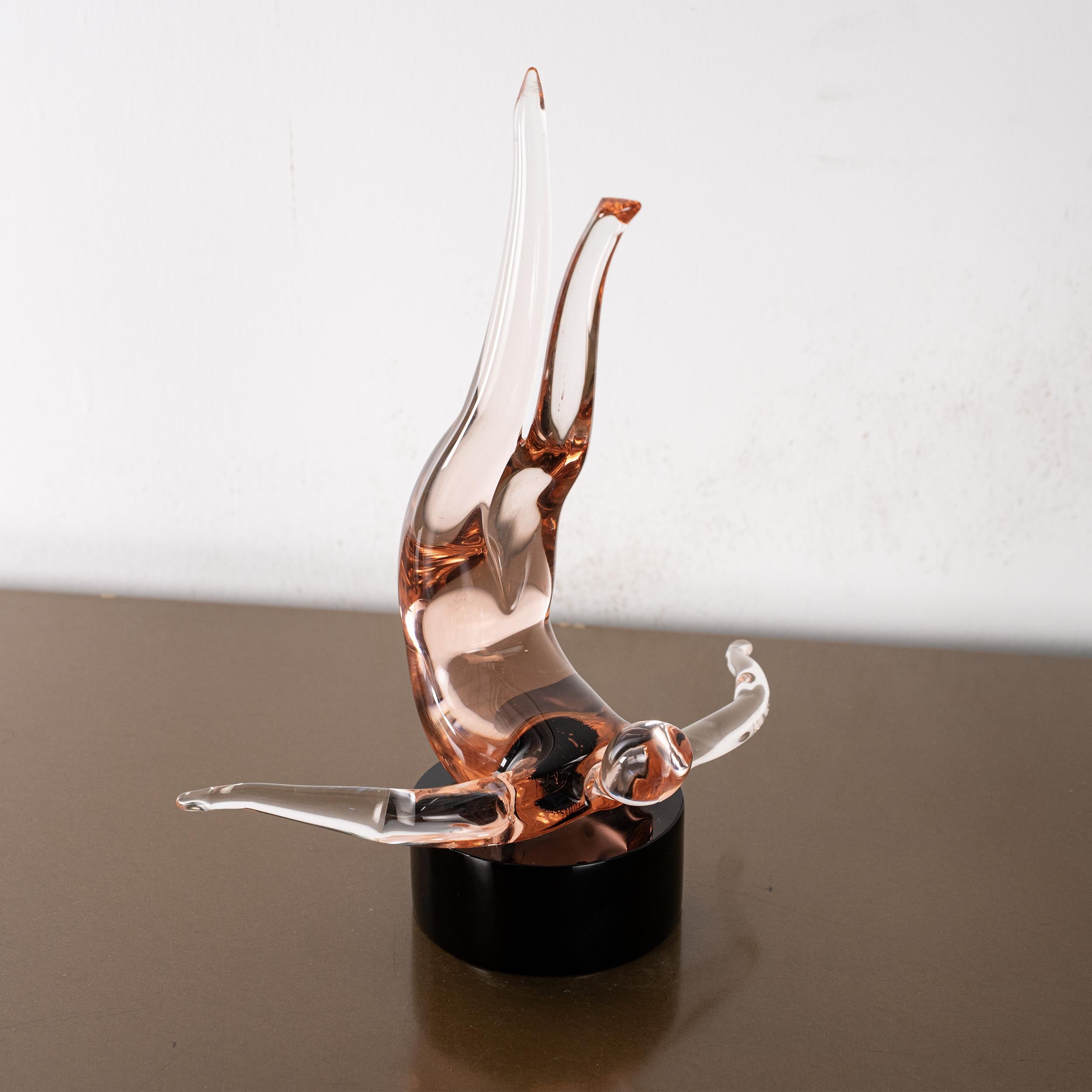 Falling Man II – Rarest Formia Murano Hand-Blown Glass Sculpture – Collectible For Sale 3