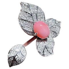 【Conchéa】Falling Leaf Conch Pearl Open Ring — 1.58ct