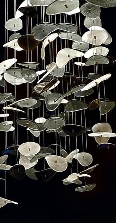 "Falling Stones" Art Glass Light Installation by Edith Baranska