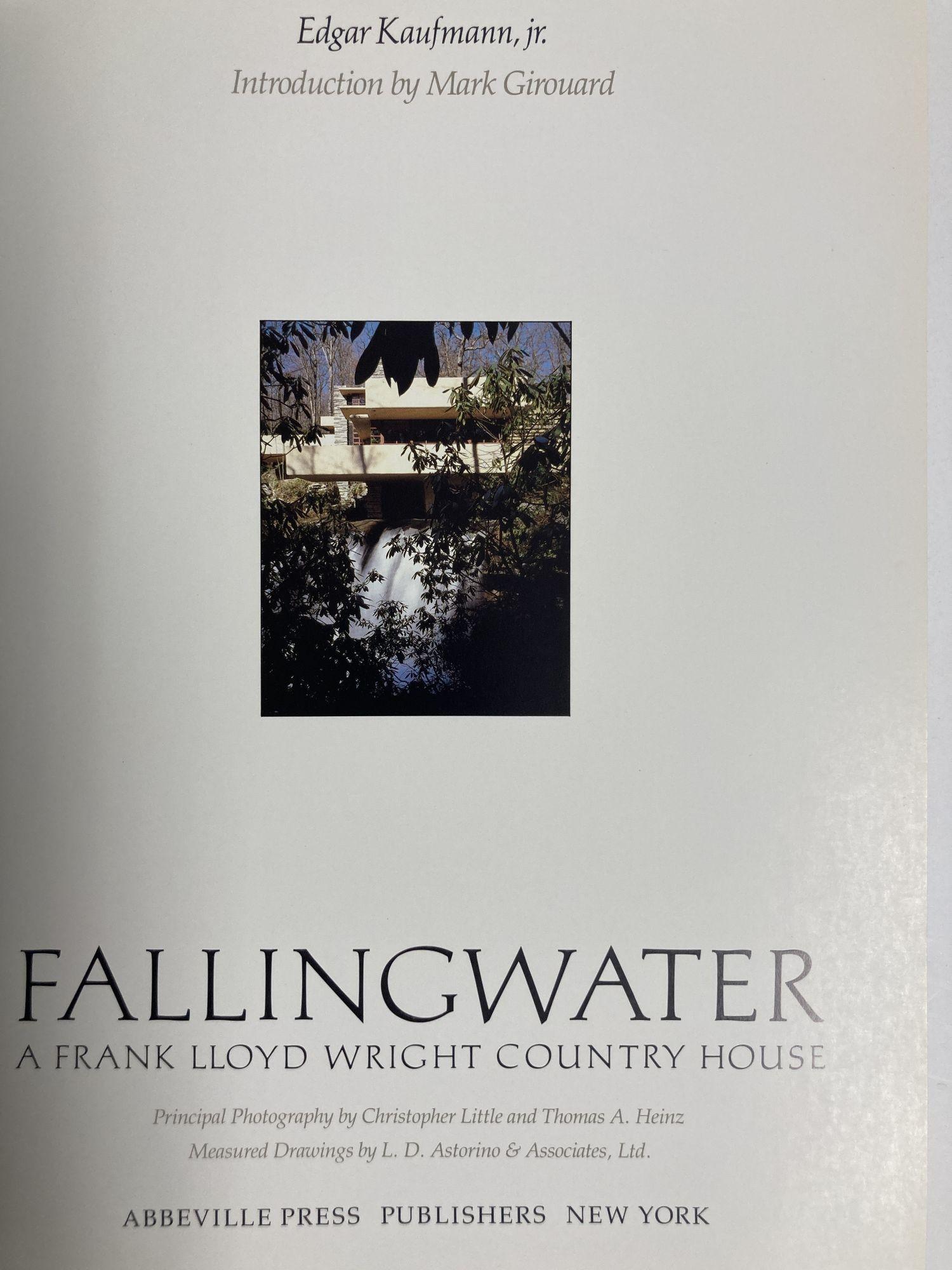 Fallingwater, a Frank Lloyd Wright Country House 1986 1st Ed. Large Hardcover B For Sale 9