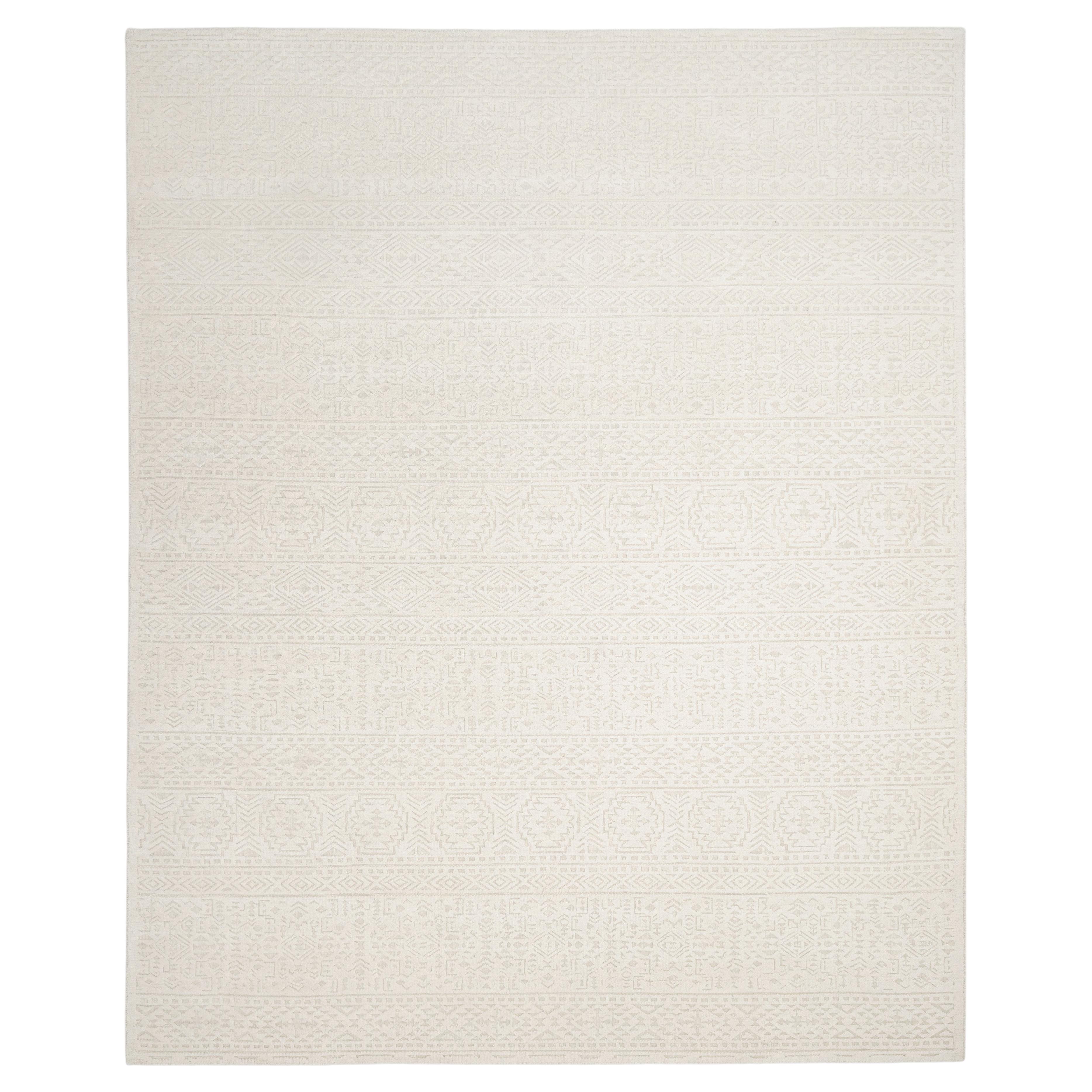 Fallkirk Hand Loomed Contemporary Wool 10' 0" x 14' 0" Ivory Area Rug