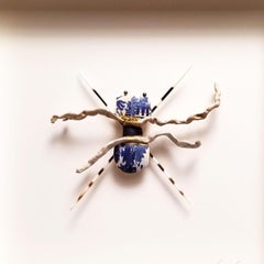 Critter III, Delicate Mixed Media Assemblage - Precious Stone Insect