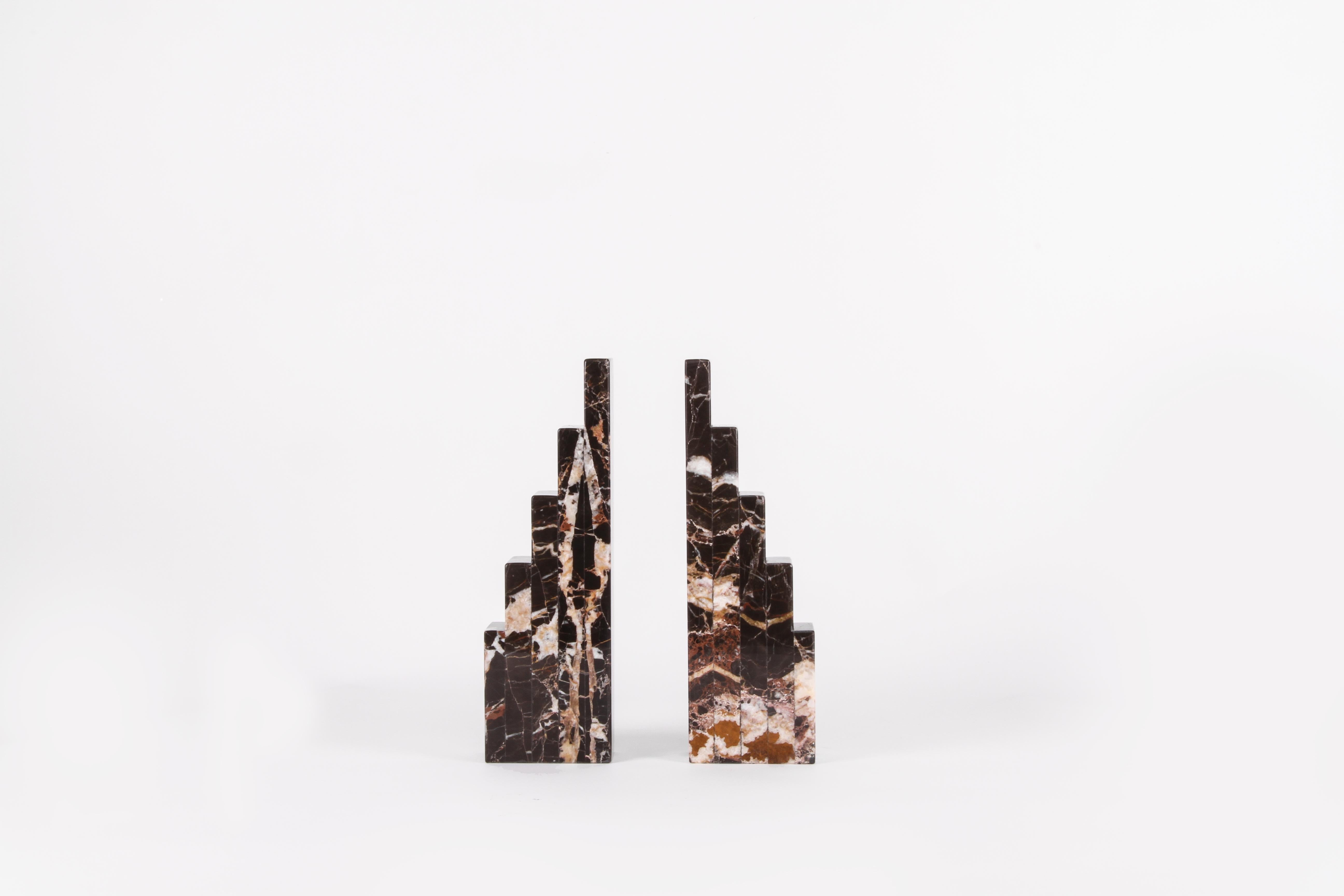 Modern Fallon Marble Bookends For Sale